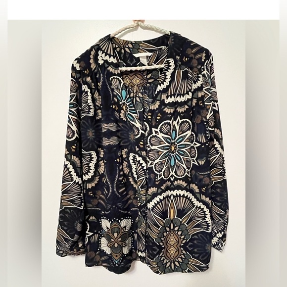 H&M Long Sleeve Lightweight Button Up Tunic- Size 10 - Picture 3 of 9